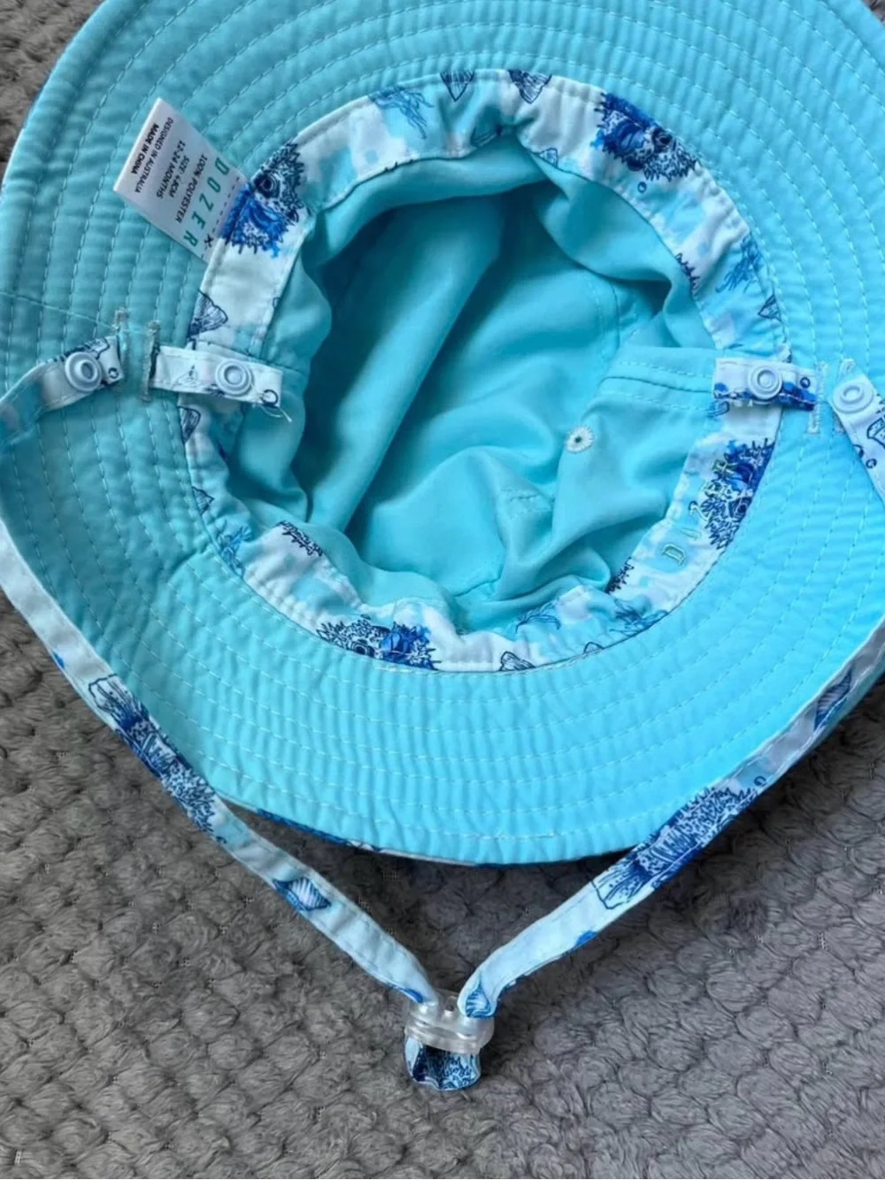 Blue Pufferfish Print Bucket Hat 12-24 months